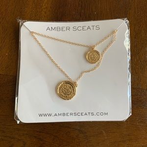 Amber Sceats double coin necklace.
